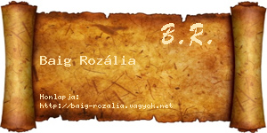 Baig Rozália névjegykártya